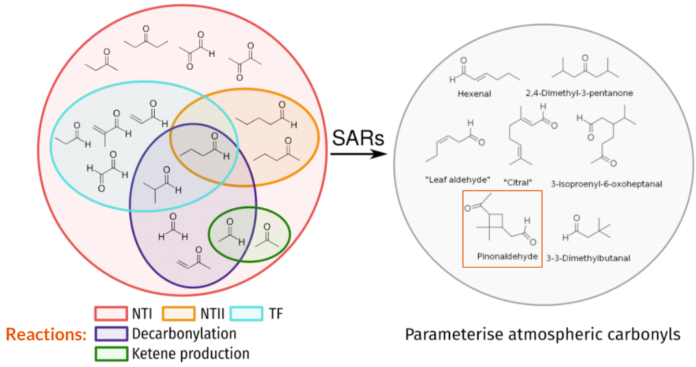 Structure-activity relationships for carbonyls